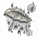 rain drops dripping tattoo design idea