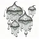 rain drops dripping tattoo design idea
