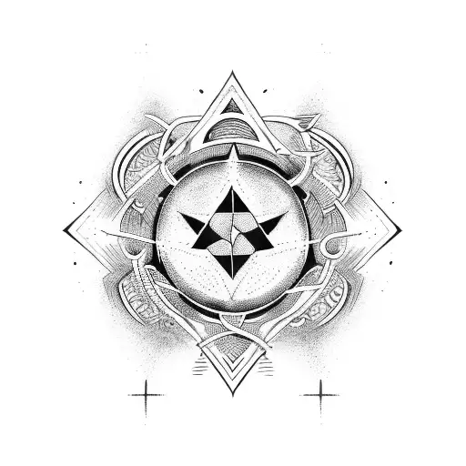 Chaos symbol with moon tattoo design idea