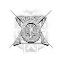 Ancient Egyptian hieroglyphics intertwining with a Latin cross tattoo design idea