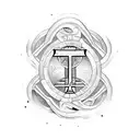 Ancient Egyptian hieroglyphics intertwining with a Latin cross tattoo design idea