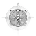 Ancient Egyptian hieroglyphics intertwining with a Latin cross tattoo design idea