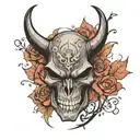 batman bull skull tattoo design idea