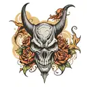 batman bull skull tattoo design idea
