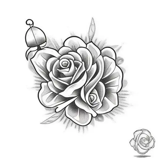 flor con rama de olivo  tattoo design idea