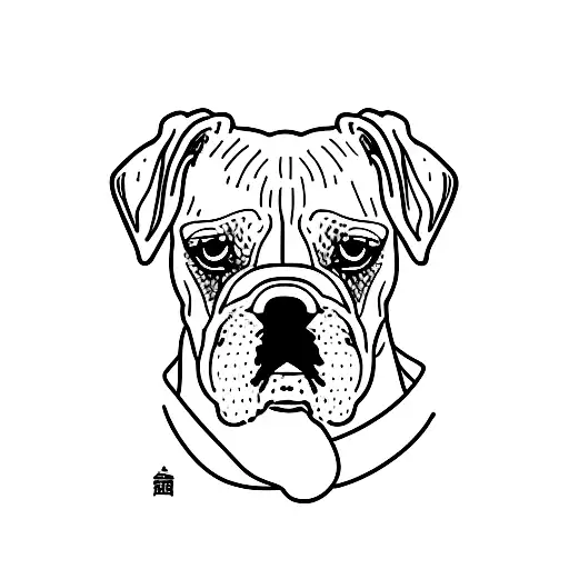 boxer dog on  tattoo design idea
