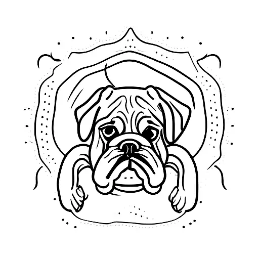 boxer dog on  tattoo design idea