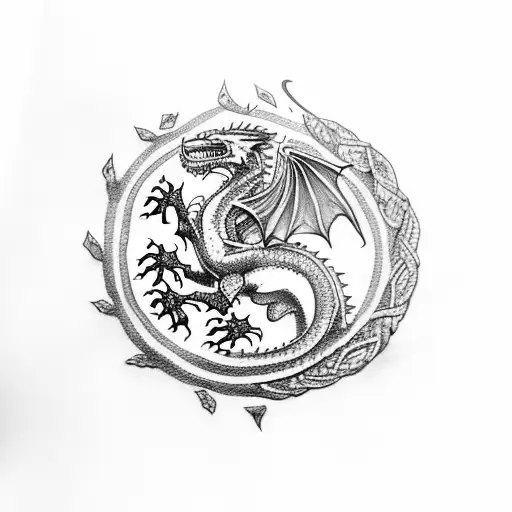 dragon game of thrones tattoo design idea