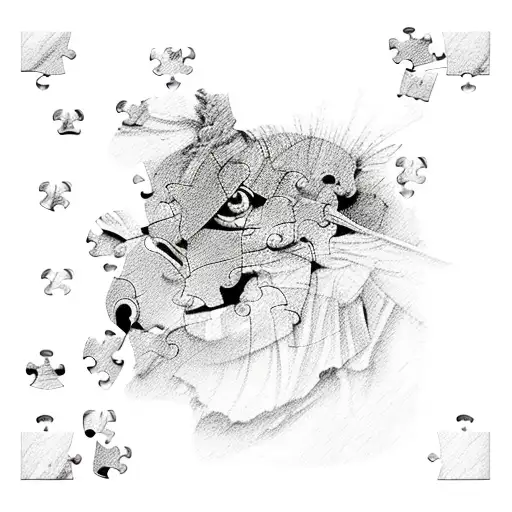 jigsaw puzzle tattoo design idea