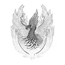 Patience, strength, phoenix tattoo design idea