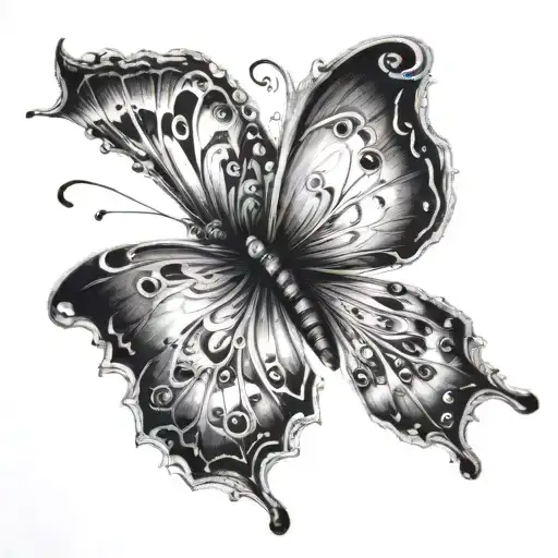 ink like threads or water. At the end of this a butterfly attached to these tattoo design idea