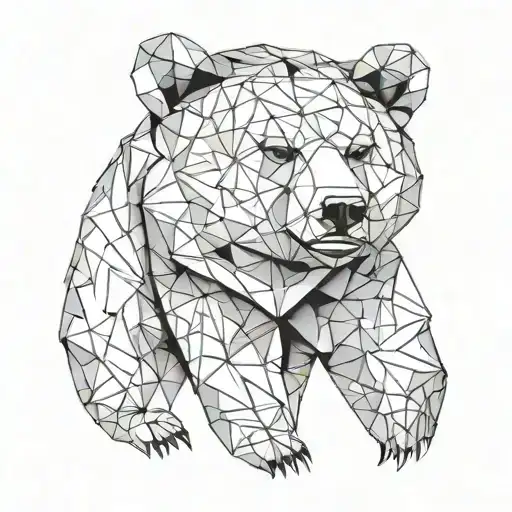 bear origami tattoo design idea