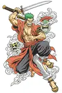 zoro screaming sword one piece tattoo design idea