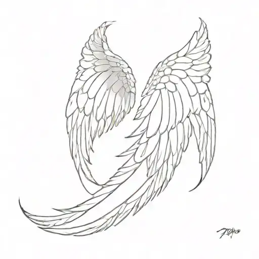 angel wings spread wide tattoo design idea