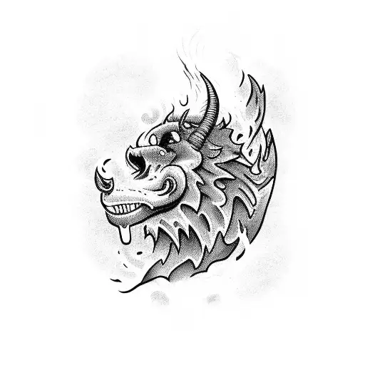 smoke, fire, time, beast, water tattoo design idea