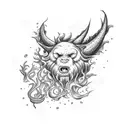 smoke, fire, time, beast, water tattoo design idea