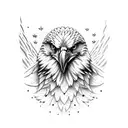 eagle with galaxy realistic  tattoo design idea