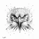 eagle with galaxy realistic  tattoo design idea