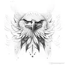 eagle with galaxy realistic  tattoo design idea