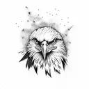 eagle with galaxy realistic  tattoo design idea