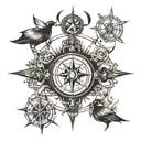 compass viking spider tattoo design idea
