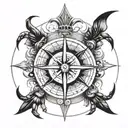 compass viking spider tattoo design idea
