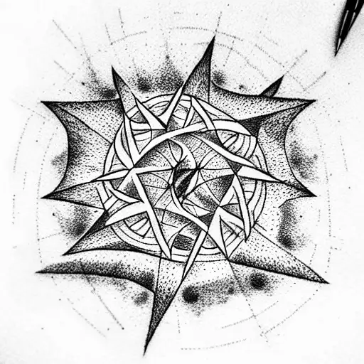  wind rose heroes tattoo design idea