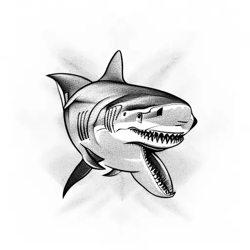 A dental tool morphing into a geometric representation of a shark tattoo design idea