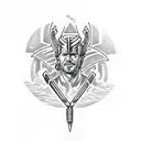 thor with thunders tattoo design idea