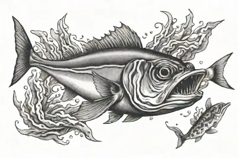 an anchovy fish tattoo design idea