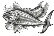 an anchovy fish tattoo design idea