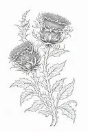 Scottish thistle with this too shall pass written tattoo design idea