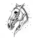horse skeleton  tattoo design idea