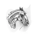 horse skeleton  tattoo design idea
