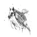 horse skeleton  tattoo design idea