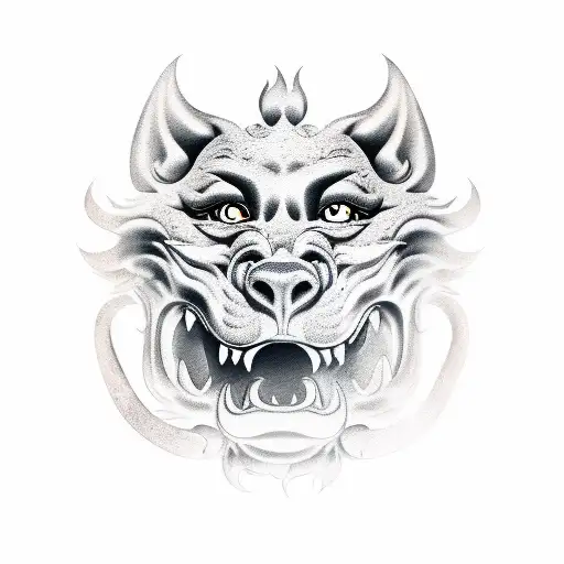Foo Dog tattoo design idea