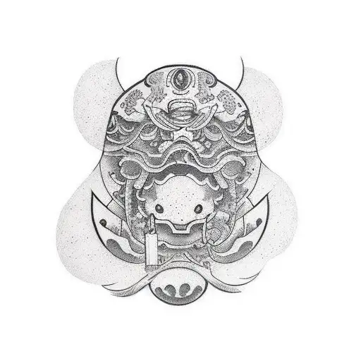 bomb with face tattoo design idea