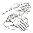 creation of adam from davinci with snake wraped around one hand tattoo design idea
