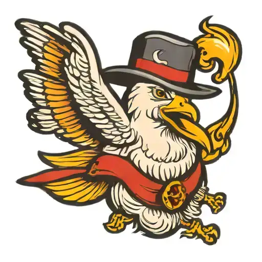 gull smoking cigar tattoo design idea