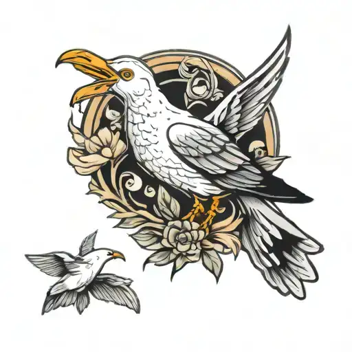 gull tattoo design idea
