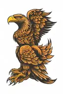 fire winged eagle tattoo design idea