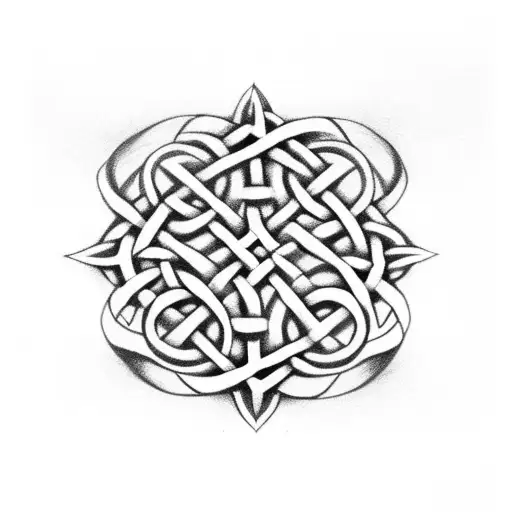 Celtic knot where You can easily read a letter S mixed un but legible  tattoo design idea