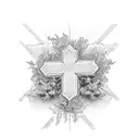 weathered cross tattoo design idea