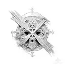 weathered cross tattoo design idea