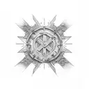 weathered cross tattoo design idea