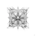 weathered cross tattoo design idea