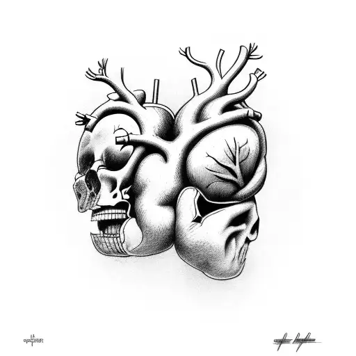 Heart VS Brain  tattoo design idea