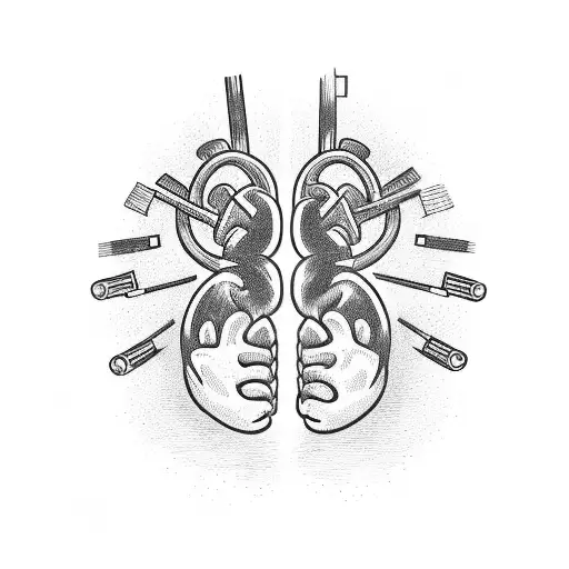 Heart fight VS a Brain  tattoo design idea