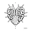 Heart VS Brain  tattoo design idea