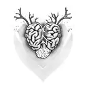 Heart VS Brain  tattoo design idea